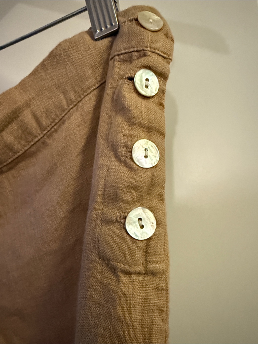 Sugar Candy Mountain Wide Leg Calla 100% Linen Pants In Camel Size Medium — image 3 of 7